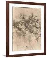 Drawing of caricatures, c1472-c1519 (1883)-Leonardo Da Vinci-Framed Giclee Print