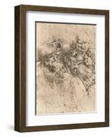 Drawing of caricatures, c1472-c1519 (1883)-Leonardo Da Vinci-Framed Giclee Print