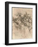 Drawing of caricatures, c1472-c1519 (1883)-Leonardo Da Vinci-Framed Giclee Print