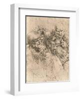 Drawing of caricatures, c1472-c1519 (1883)-Leonardo Da Vinci-Framed Giclee Print