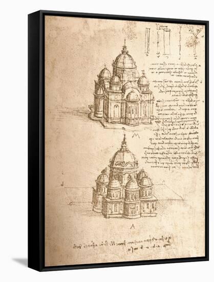 Drawing of churches, c1472-c1519 (1883)-Leonardo Da Vinci-Framed Stretched Canvas