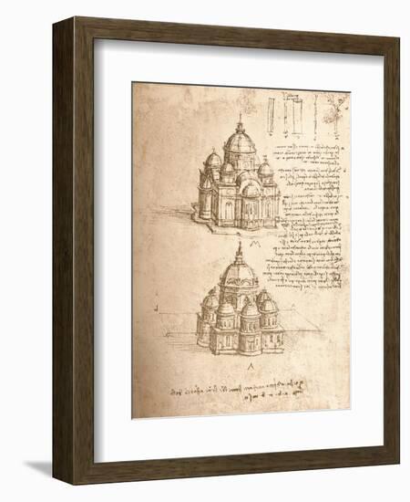 Drawing of churches, c1472-c1519 (1883)-Leonardo Da Vinci-Framed Giclee Print
