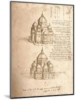 Drawing of churches, c1472-c1519 (1883)-Leonardo Da Vinci-Mounted Giclee Print