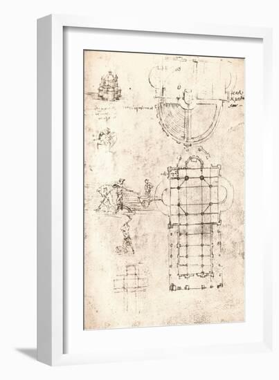 Drawing of churches, c1472-c1519 (1883)-Leonardo Da Vinci-Framed Giclee Print