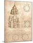 Drawing of churches, c1472-c1519 (1883)-Leonardo Da Vinci-Mounted Giclee Print