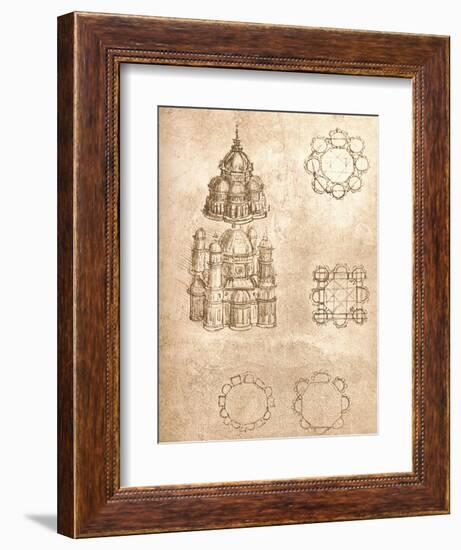 Drawing of churches, c1472-c1519 (1883)-Leonardo Da Vinci-Framed Giclee Print