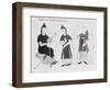 Drawing of Early Medieval Monks Conversing-null-Framed Giclee Print