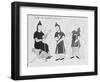 Drawing of Early Medieval Monks Conversing-null-Framed Giclee Print