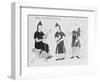 Drawing of Early Medieval Monks Conversing-null-Framed Giclee Print