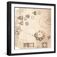 Drawing of ecclesiastical architecture, c1472-c1519 (1883)-Leonardo Da Vinci-Framed Giclee Print