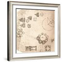 Drawing of ecclesiastical architecture, c1472-c1519 (1883)-Leonardo Da Vinci-Framed Giclee Print