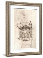 Drawing of ecclesiastical architecture, c1472-c1519 (1883)-Leonardo Da Vinci-Framed Giclee Print