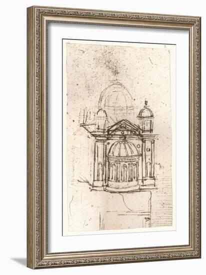 Drawing of ecclesiastical architecture, c1472-c1519 (1883)-Leonardo Da Vinci-Framed Giclee Print