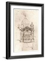 Drawing of ecclesiastical architecture, c1472-c1519 (1883)-Leonardo Da Vinci-Framed Giclee Print