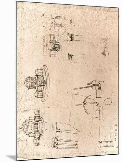 Drawing of ecclesiastical architecture, c1472-c1519 (1883)-Leonardo Da Vinci-Mounted Giclee Print