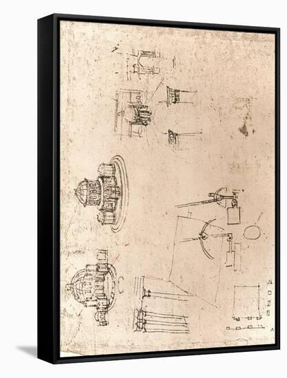 Drawing of ecclesiastical architecture, c1472-c1519 (1883)-Leonardo Da Vinci-Framed Stretched Canvas
