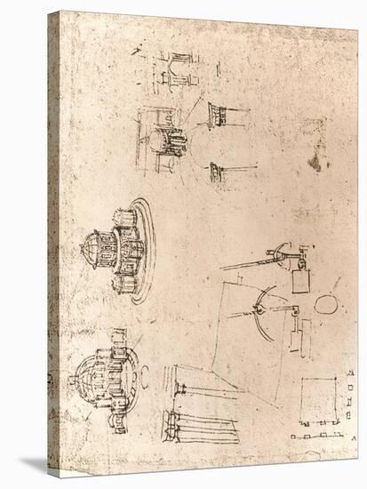 Drawing of ecclesiastical architecture, c1472-c1519 (1883)-Leonardo Da Vinci-Stretched Canvas