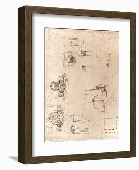 Drawing of ecclesiastical architecture, c1472-c1519 (1883)-Leonardo Da Vinci-Framed Giclee Print