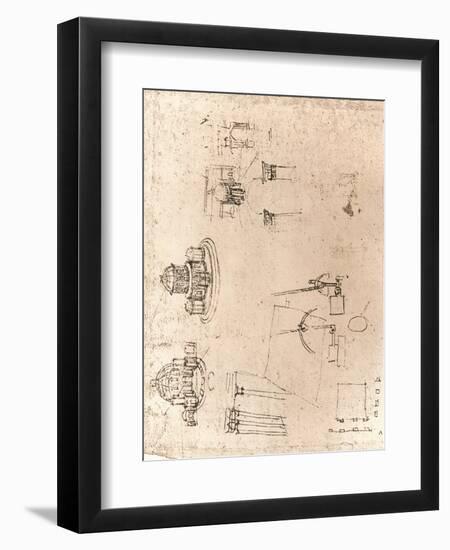 Drawing of ecclesiastical architecture, c1472-c1519 (1883)-Leonardo Da Vinci-Framed Giclee Print