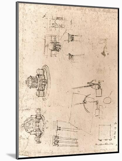 Drawing of ecclesiastical architecture, c1472-c1519 (1883)-Leonardo Da Vinci-Mounted Giclee Print