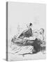 Drawing of Florence Nightingale Scripting a Soldier's Letter-null-Stretched Canvas