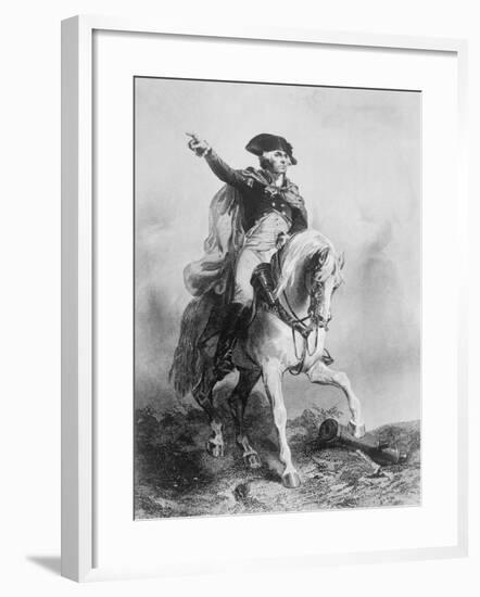 Drawing of George Washington on a Horse-null-Framed Giclee Print
