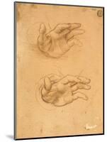 Drawing of Hands-Cesare da Sesto-Mounted Art Print