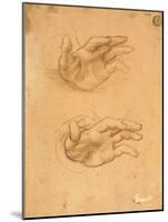 Drawing of Hands-Cesare da Sesto-Mounted Art Print