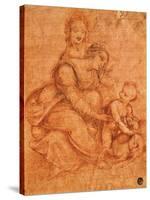 Drawing of Madonna and Child with St. Anne-Cesare da Sesto-Stretched Canvas