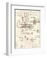 Drawing of projects for castles and villas, c1472-c1519 (1883)-Leonardo Da Vinci-Framed Giclee Print