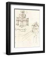 Drawing of projects for castles and villas, c1472-c1519 (1883)-Leonardo Da Vinci-Framed Giclee Print