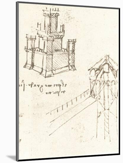 Drawing of projects for castles and villas, c1472-c1519 (1883)-Leonardo Da Vinci-Mounted Giclee Print
