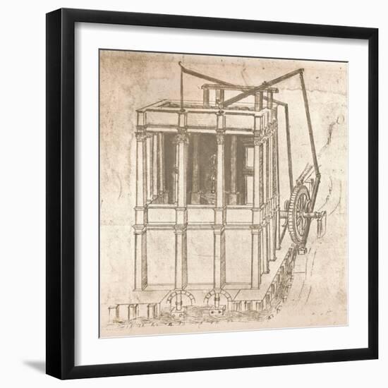 Drawing of projects for castles and villas, c1472-c1519 (1883)-Leonardo Da Vinci-Framed Giclee Print