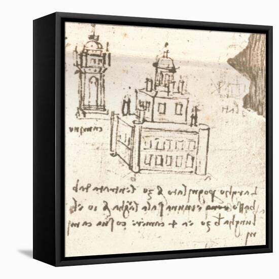 Drawing of projects for castles and villas, c1472-c1519 (1883)-Leonardo Da Vinci-Framed Stretched Canvas