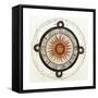 Drawing of the Aztec Sun Calendar Stone in Mexico-null-Framed Stretched Canvas