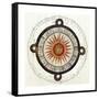 Drawing of the Aztec Sun Calendar Stone in Mexico-null-Framed Stretched Canvas