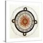 Drawing of the Aztec Sun Calendar Stone in Mexico-null-Stretched Canvas