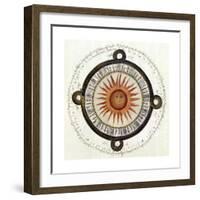 Drawing of the Aztec Sun Calendar Stone in Mexico-null-Framed Giclee Print