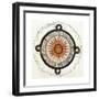 Drawing of the Aztec Sun Calendar Stone in Mexico-null-Framed Giclee Print