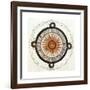 Drawing of the Aztec Sun Calendar Stone in Mexico-null-Framed Giclee Print