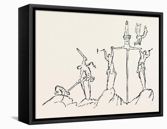Drawing of the Crucifixion-null-Framed Stretched Canvas