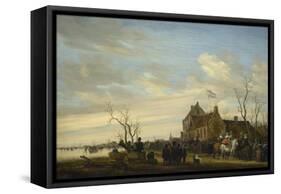 Drawing of the Eel-Salomon van Ruysdael-Framed Stretched Canvas