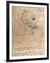 Drawing of the head of a criminal, c1472-c1519 (1883)-Leonardo Da Vinci-Framed Giclee Print