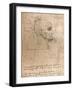 Drawing of the head of a criminal, c1472-c1519 (1883)-Leonardo Da Vinci-Framed Giclee Print