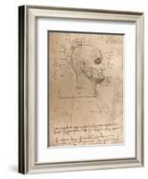 Drawing of the head of a criminal, c1472-c1519 (1883)-Leonardo Da Vinci-Framed Giclee Print