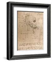 Drawing of the head of a criminal, c1472-c1519 (1883)-Leonardo Da Vinci-Framed Giclee Print