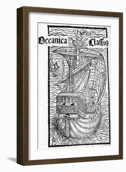 Drawing of the Santa Maria, 1493-Christopher Columbus-Framed Giclee Print