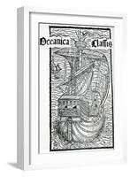 Drawing of the Santa Maria, 1493-Christopher Columbus-Framed Giclee Print