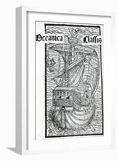 Drawing of the Santa Maria, 1493-Christopher Columbus-Framed Giclee Print