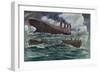 Drawing of the Sinking of the Titanic-null-Framed Giclee Print